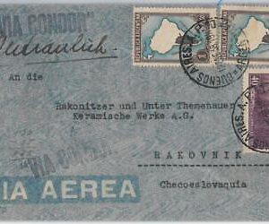 48014  ARGENTINA -  POSTAL HISTORY:  COVER to Czechoslovakia 1938   VIA CONDOR !