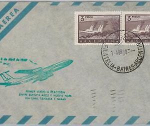 50122-AIRMAIL 1st FLIGHT COVER - ARGENTINA- BRANIFF:Buenos Aires/New York 1960