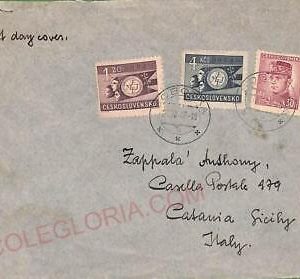 ad5866 - CZECHOSLOVAKIA - Postal History - FDC Cover to ITALY  1947