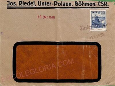 ad5868 - CZECHOSLOVAKIA - Postal History - COVER to ITALY  1938 Unter-Polaun