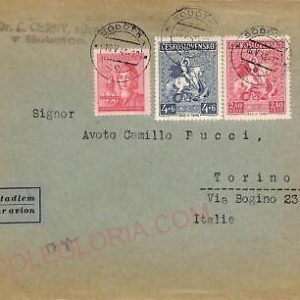 ad5870 - CZECHOSLOVAKIA - Postal History - Airmail COVER to ITALY  1946