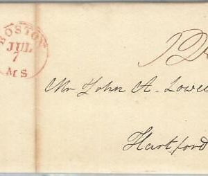 72363 -  UNITED STATES USA - PREPHILATELIC Cover:  BOSTON  1824  12 1/2  cents