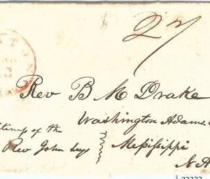 72321 -  UNITED STATES USA - PREPHILATELIC Cover:  BOSTON, MA  1845 - RED mark