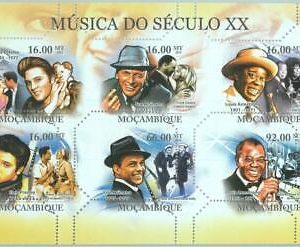 A1252 - MOZAMBIQUE, ERROR, MISPERF Miniature s: 2011 Presley, Sinatra, Armstrong