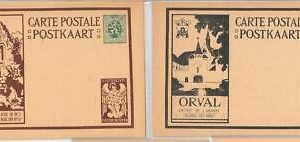 66547 - BELGIUM - set of 12 POSTAL STATIONERY CARDS Orval - ARCHITECTURE music