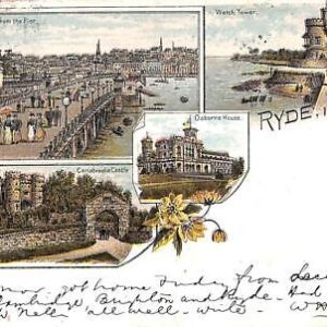 ac4751 - GB  -  VINTAGE POSTCARD - Ryde - 1900  PERFIN stamp!
