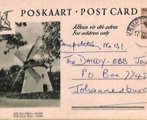 ac6775 - SOUTH AFRICA - Postal History - STATIONERY CARD  1955  Windmill LEOPARD