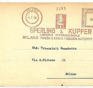 17483 - ITALY - Machine RED POSTMARK on COVER  1958 - ANIMALS - TREES - PRINTERS