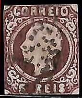 94956e - PORTUGAL -  STAMP -   AFINSA #  14 Dark Brown  -  USED