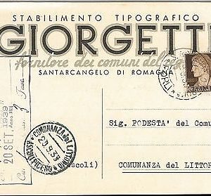 50359  CARTOLINA d'Epoca - FORLI : Santarcangelo di Romagna PUBBLICITARIA 1939