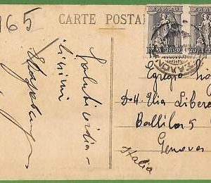 ad0913 - GREECE - Postal History -  POSTCARD Salonique to ITALY 1920's