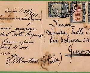 ad0908 - GREECE - Postal History -  POSTCARD to ITALY 1921