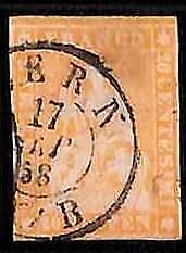 94984bD - SWITZERLAND  -  STAMP -  Zumstein # 25D Medium Paper USED - defective
