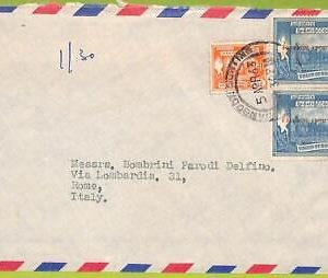 39764 - BURMA - Postal History - airmail COVER to ITALY 1963