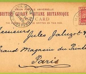 28770 - British GUIANA  - Postal History - STATIONERY CARD from MAHAICOMY 1905