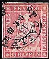 94986fB - SWITZERLAND - STAMP - ZM  # 24 not sure of Thread colour -  USED Lux