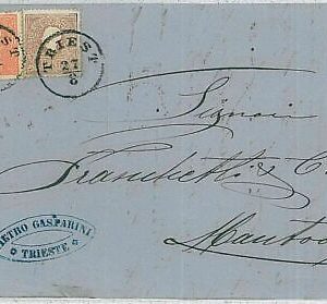 36768 AUSTRIA period LOMBARD VENETO - TYP II Bunt Frankatur - from TRIESTE