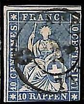 94992dE -   SWITZERLAND - STAMP - Zumstein # 23 Cc -  Fine  USED