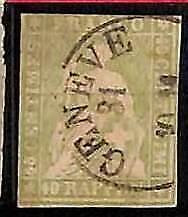 94998D - SWITZERLAND - STAMP - Zumstein  #  26G -  USED Faulty