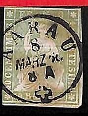 94998F - SWITZERLAND - STAMP - Zumstein  #  26G -  USED Faulty