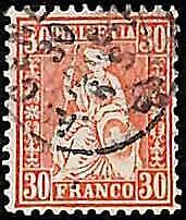 95017b - SWITZERLAND - STAMP -    Yvert #  38 -  fine  USED