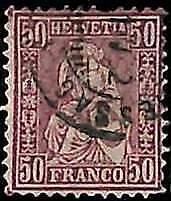 95018b - SWITZERLAND - STAMP -    Yvert #  56  -   USED defective
