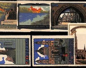 95031 - HUNGARY - Lot of 6 different VINTAGE Poster Stamp LABEL Architecture
