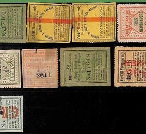 95033 -  SCOTTLAND -  Lot of 17 SCOTTISH RAILWAY Newspaper Stamps - Very nice!!