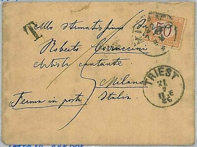 36757 ÖSTERREICH - UMSCHLAG von TRIEST nach MAILAND - VERSTEUERT BEI...