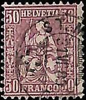 95017c - SWITZERLAND - STAMP -    Yvert #  48 -   USED signed DIENA