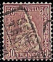 95022aB  - SWITZERLAND  -  STAMP -   Yvert #  48  - Very Fine  USED - LUX