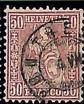 95022aC  - SWITZERLAND  -  STAMP -   Yvert #  48  - Very Fine  USED - LUX