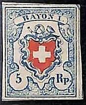 94990h - SWITZERLAND -  STAMP  - Zumstein # 17 II - MINT HINGED Very Nice! MH