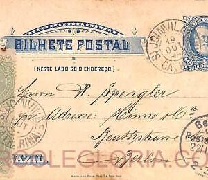 ad6155 - BRAZIL - Postal History - Stamps on STATIONERY CARD to GERMANY  1894