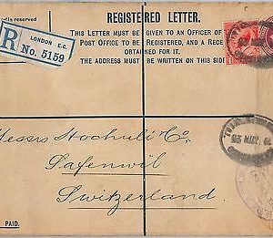 58137  - GREAT BRITAIN - POSTAL HISTORY - STATIONERY COVER to SWITZERLAND 1925