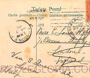 ad6225 - HAVANA - Postal History - POSTCARD to UK forwarded to ITALY 1907