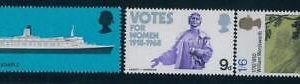 P0781 - GB - Lot of 3 STAMPS -  PHOSPHOR MISSING!   MNH Literature BOATS