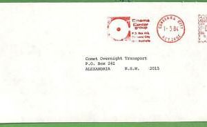 ZA1566 - AUSTRALIA - POSTAL HISTORY - Mechanical Postmark FILM Cinema 1984