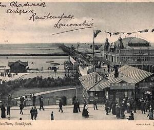 ac5082- GB  -  VINTAGE POSTCARD:  Southport, Pier & Pavilion - 1903  MERSEYSIDE