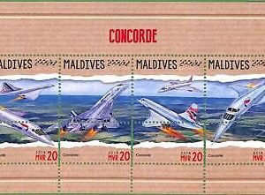 A2141 - MALDIVES - ERROR: MISPERF, Miniature Sheet - 2018, Concord, Airplanes
