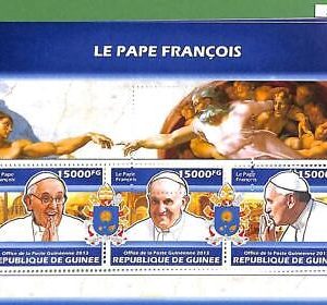 A0579 - GUINEA  ERROR MISSPERF STAMP SHEET 2013 people religion POPE Francesco