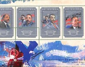 A0599 - GUINEE Guinea - ERROR  MISSPERF SHEET - 2014 Martin Luther King MALCOM X