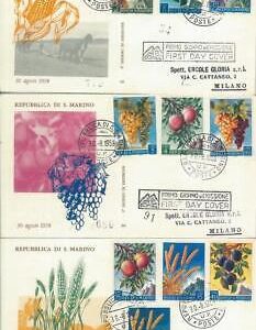 75640 - SAN MARINO - POSTAL HISTORY - SET of 3 FDC covers WINE Agricolture 1953