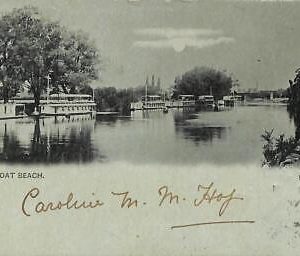 ac5139 - GB  -  VINTAGE POSTCARD:  Staines, Houseboat Beach - 1901 SURREY