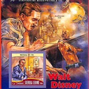 A4583 - SIERRA LEONE - ERROR MIPERF, Sonderblock: 2016, Walt Disney, Hunde