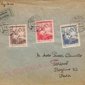ad5881 - CZECHOSLOVAKIA - Postal History - Airmail FDC COVER to ITALY 1948