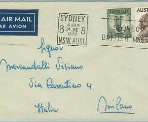 67342 - AUSTRALIA - Postal History -   COVER to ITALY  1957 - Birds