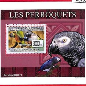 A0705 - GUINEE Guinea - ERROR  MISSPERF SHEET -    BIRDS Parrots   2009