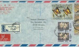 84402 - MALAYA  - POSTAL HISTORY -  COVER to ITALY - BUTTERFLIES Tigers 1981