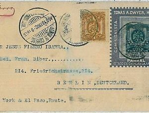 37537  - MEXICO -  POSTAL HISTORY - ADVERTISING FRAME cover to GERMANY - 1902